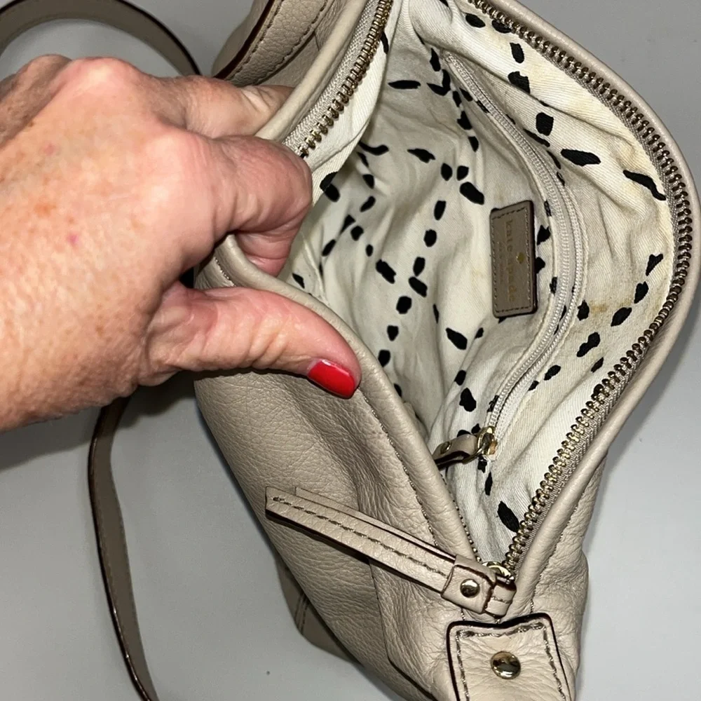 Kate ♠️ Spade bone colored leather crossbody bag